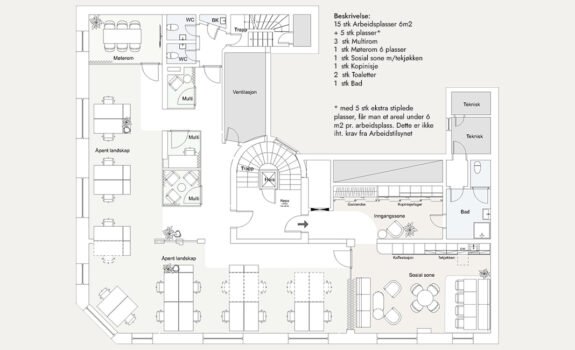 Plantegning kontor Tordenskiolds gate 7