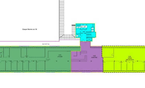 Plantegning kontor Ole Deviks vei 35