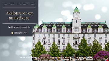 Forside Eiendomsspar aksjonær- og analytikerpresentasjon