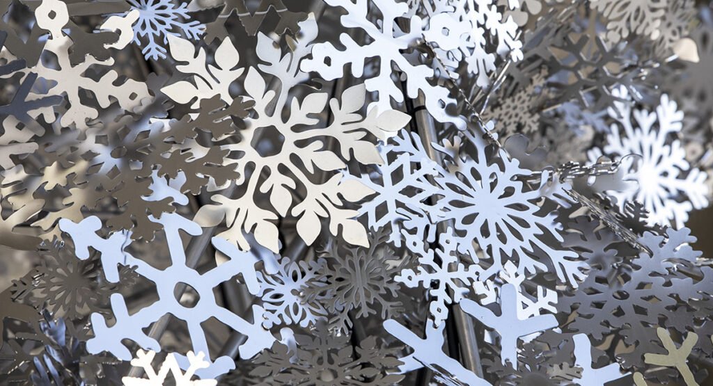 Snøkrystaller i metall